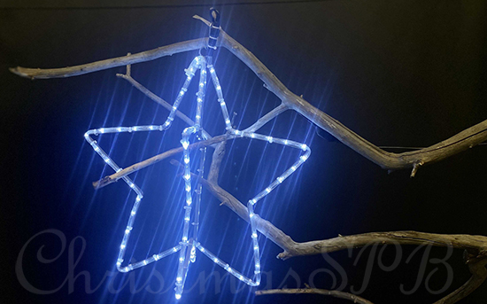 Световой подвес на деревья «Звезда 3D»