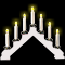 Рождественская горка «Скандинавский светильник» (7 свечей, 7 ламп, дерево, живое пламя) белое дерево