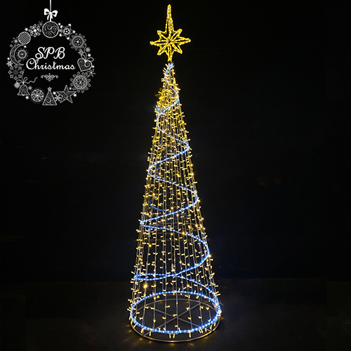 Световая конусная елка «Нарядная со звездой» (3,7м)