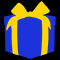 Объемная фигура «Подарочная коробка» (100х100см, 3D) синий и золото