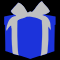 Объемная фигура «Подарочная коробка» (150х150см, 3D, 800LED) синий и серебо
