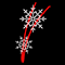 Светодиодная консоль «Две снежинки» (200х110см, статика, IP68, уличная) красный и белый