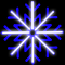 Светодиодная фигура «Снежинка» (80x80см, 196LED, IP54, уличная, эффект бегущей капли) синяя-белые лучи  