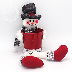 Новогодняя игрушка «Снеговик с горшком» (38см)