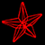 Макушка для живой елки Звезда из дюралайта (30см) красный